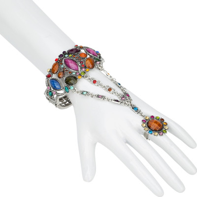 

Pink Rose Alloy Hand Thong, Multicolor