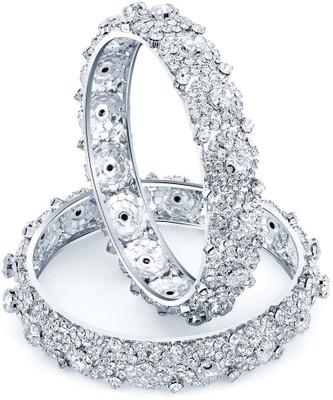 

Sukkhi Zinc Rhodium Bangle Set(Pack of 2, White