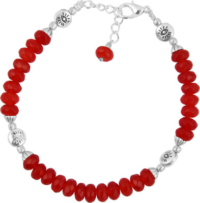 Pearlz Ocean Alloy Jade Bracelet, Orange