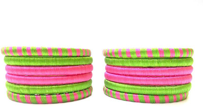 

Ovis Creations Silk Dori Bangle Set(Pack of 12), Multicolor