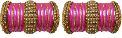 

My Design Alloy Gold-plated Bangle Set(Pack of 50), Pink