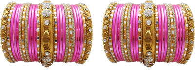 

My Design Alloy Gold-plated Bangle Set(Pack of 50), Pink
