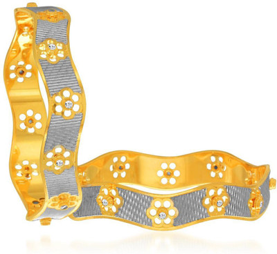 

Sukkhi Alloy Cubic Zirconia Gold-plated, Rhodium Bangle Set(Pack of 2, Gold;white