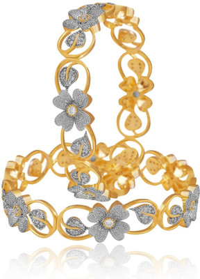 Shiv_Jewels Alloy Cubic Zirconia Bangle Set(Pack of 2)