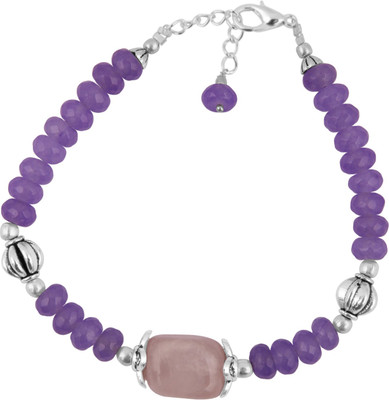 

Pearlz Ocean Alloy Jade, Quartz Bracelet, Purple;pink