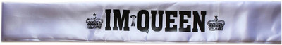 

Tootpado Cute IM Queen Sash - White - Costume Party & Celebration Banner(1.5 ft, Pack of 1)