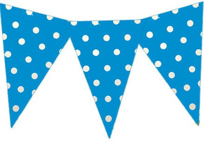 

Planet Jashn Planet Jashn Blue Polka Dots Buntings Pennant Flag(8 ft, Pack of 1)