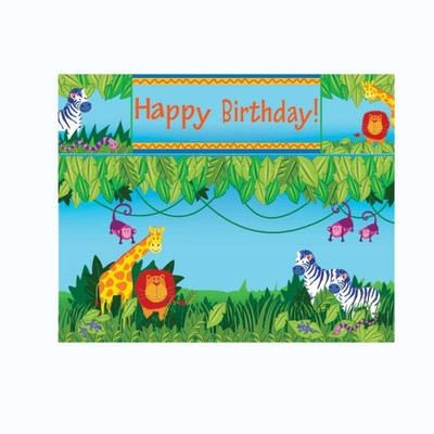 PARTY PROPZ Jungle Wallpaper Banner(10 ft, Pack of 1)