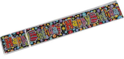 

Funcart Star Dots Happy Birthday Holographic Banner(1 ft, Pack of 3)