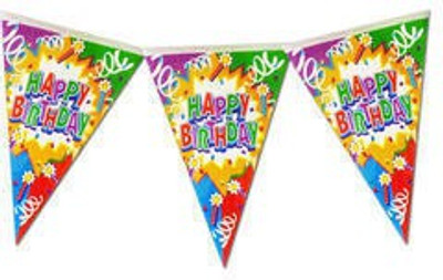 

Planet Jashn Planet Jashn Happy Birthday Swirls & Candles Buntings Pennant Flag(8 ft, Pack of 1)