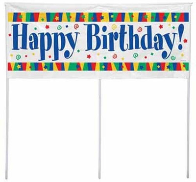 

Creative Converting Happy Birthday Yard Banner(4 ft, Pack of 1)