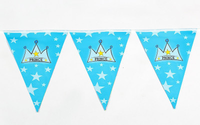 

Funcart Prince Crown Flag Banner(10.5 ft, Pack of 12)