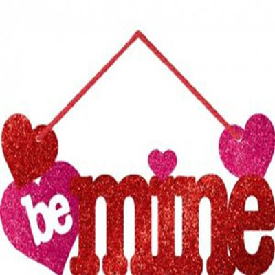 

Amscan Be Mine Message Sign MDF With Glitter Banner(2 ft, Pack of 8)