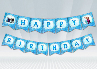

PARTY PROPZ Frozen Theme Happy Birthday Banner(5 ft, Pack of 1)