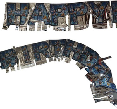 

Funcart Funcart Silver foil Happy birthday letter banner Mickey Mouse Banner(4 ft, Pack of 1)