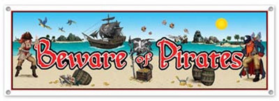 

Planet Jashn Pirate Bnrs Beware Of Pirates Sign Bnr Banner(1 ft, Pack of 1)