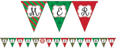 

PARTY PROPZ Santa with Gifts Pennant Banner(8 ft, Pack of 1)