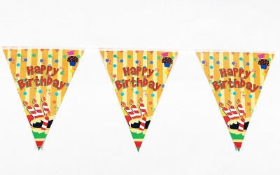 

Funcart Stripe Birthday Banner(10 ft, Pack of 12)