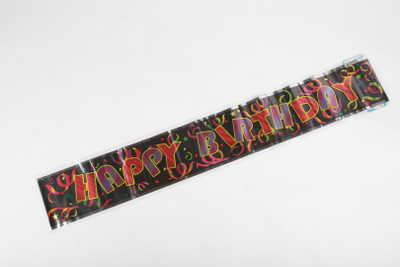 

Funcart Happy Birthday with swirls Holographic Banner(1 ft, Pack of 3)