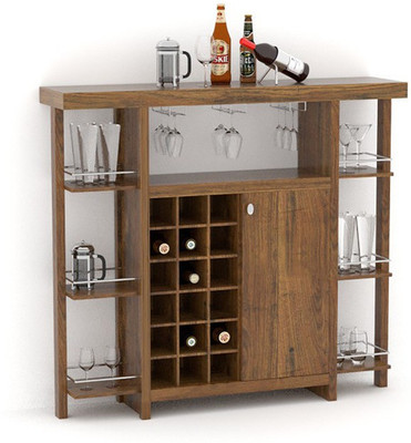 

Tezerac Solid Wood Bar Cabinet(Finish Color - Natural)