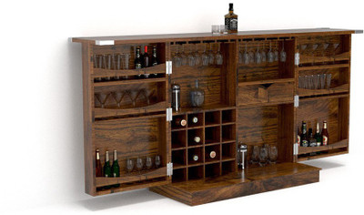 

Tezerac Solid Wood Bar Cabinet(Finish Color - Natural)