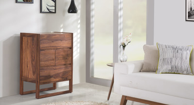 

Urban Ladder Macallan Solid Wood Bar Cabinet(Finish Color - Teak)