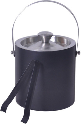 Dynore Dynore Stainless Steel 2 pc Black Color bar set - Double wall Ice bucket 1500 ml and Ice Tong 2 - Piece Bar Set(Stainless Steel)