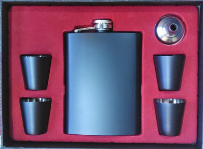 

Pia International 7oz Black Color Coated Matte Finish Bar Set(Stainless Steel)