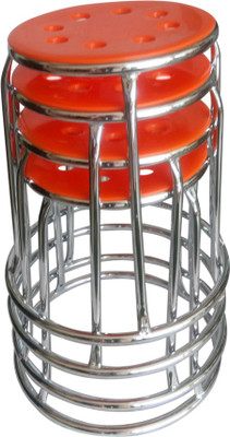 Mavi Metal Bar Stool(Finish Color - Orange, Pre-assembled)