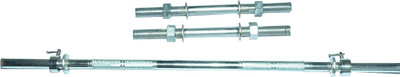 

Royal 3ft Straight Rod With 2 Silver Handle Weight Lifting Bar(Silver)