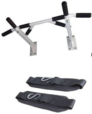 

Magic Home Gym Multigrip AB Strap Pull-up Bar(Silver, Black), Ivory