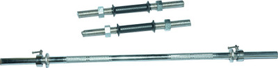 

Royal 3ft straight ROD + 2pc Black Handle Weight Lifting Bar(Silver)