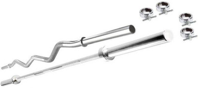 STARX 5ft & 3ft exercise rods Weight Lifting Bar(Silver)