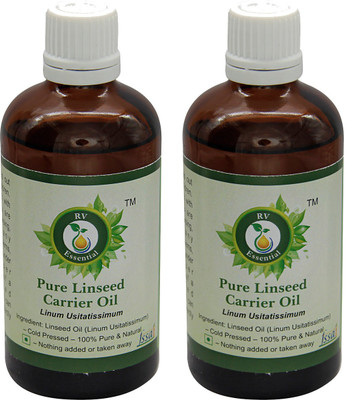 

R V Essential Pure Linseed Carrier Oil (100ml+100ml) Pack of Two- Linum Usitatissimum(200 ml)