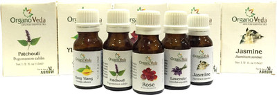 

Organo Veda Flower combo: Patchouli + lavender + Ylang Ylang + Jasmine + Rose(75 ml)