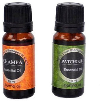 

Karmakara Set of 2, 100% Pure Therapeutic Essential Oils Champa Patchouli Aroma 10ml(10 ml)