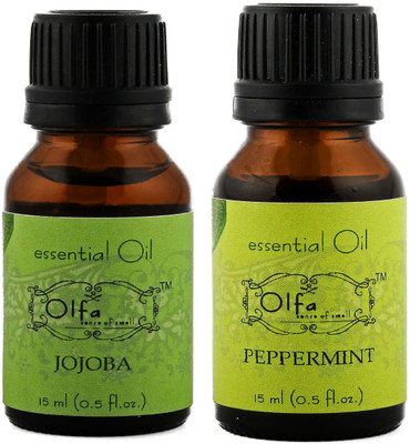 

Olfa Jojoba Essential Oil & Peppermint Essential Oil Combo (Pack Of 2) 15ml+15ml(30 ml)