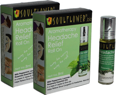 

Soulflower Aromatherapy Headache Relief Roll On - Pack of 2(8 ml)