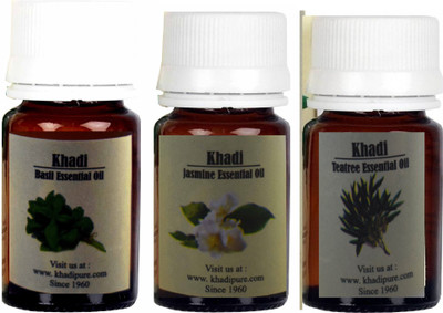 

Khadi Pure HERBAL NATURAL BASIL JASMINE & TEA TREE ESSENTIAL OIL FOR SKIN(15 ml)