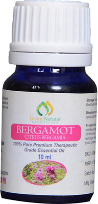 Divine Natural Essentials Bergamot Essential Oil, 100% Pure, Undiluted, Aromatherapy, Skincare, Therapeutic Grade.(10 ml)