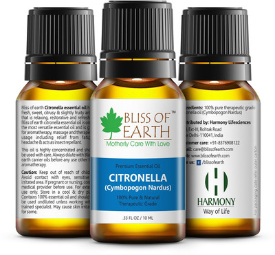 

Bliss of Earth Premium CITRONELLA (Cymbopogon Nardus) Essential Oil 10ML, 100% Pure & Natural Therapeutic Grade(10 ml)