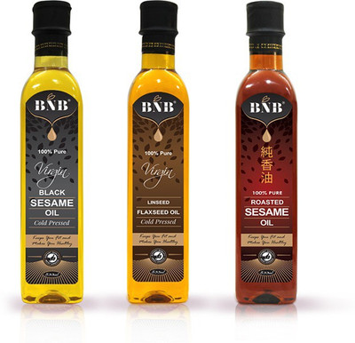 

BnB Combo of Virgin Black Sesame Oil, Linseed(Flax Seed) Oil & Virgin Sesame Oil(1500 ml)