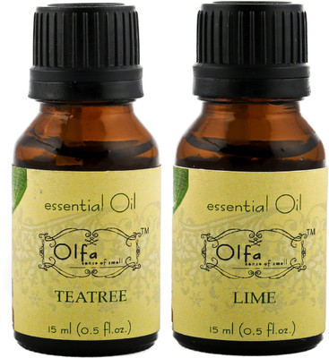 

Olfa Tea Tree Essential Oil & Lime Essential Oil Combo (Pack Of 2) 15ml+15ml(30 ml)