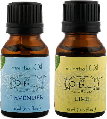 

Olfa Lavender Essential Oil & Lime Essential Oil Combo (Pack Of 2) 15ml+15ml(30 ml)