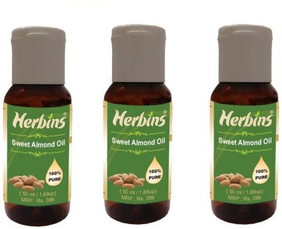 

Herbins Sweet Almond Oil Combo-3(150 ml)