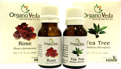 Organo Veda Combo of Natural Rose & Tea Tree(30 ml)
