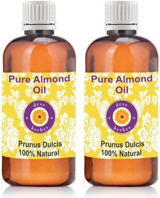 

Deve Herbes Pure Almond Oil - Pack Of Two (100ml + 100ml) Prunus Dulcis - 100% Natural Cold Pressed(200)