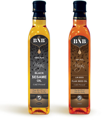 

BnB Virgin Black Sesame and Lin Seed(Flax Seed) Oil, 1 Liter,(1000 ml)
