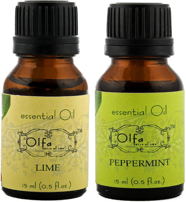 

Olfa Lime Essential Oil & Peppermint Essential Oil Combo (Pack Of 2) 15ml+15ml(30 ml)