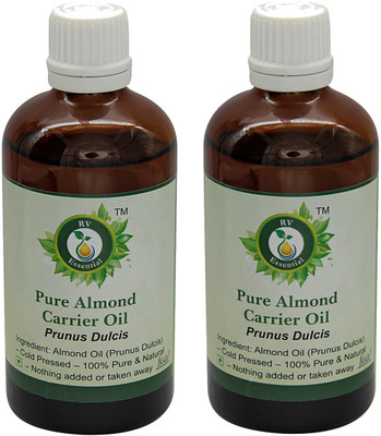 

R V Essential Pure Almond Carrier Oil (100ml+100ml) Pack of Two- Prunus Dulcis(200 ml)